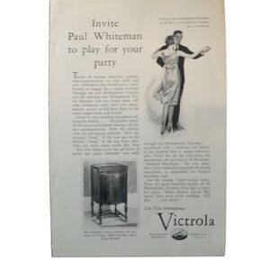 Vintage 1927 Victrola Paul Whiteman Ad Advertisement